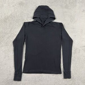 Nasty Pig Union Hooded Mens Small Long Sleeve Shirt Rib Knit Black Snug Fit